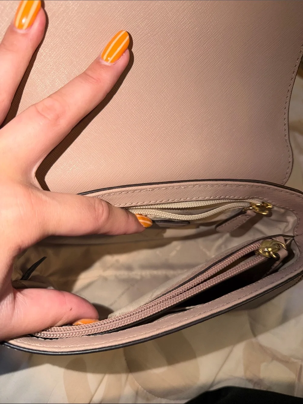 Michael Kors Sofia Small Satchel & Matching Trifold Wallet Set Blush Pink